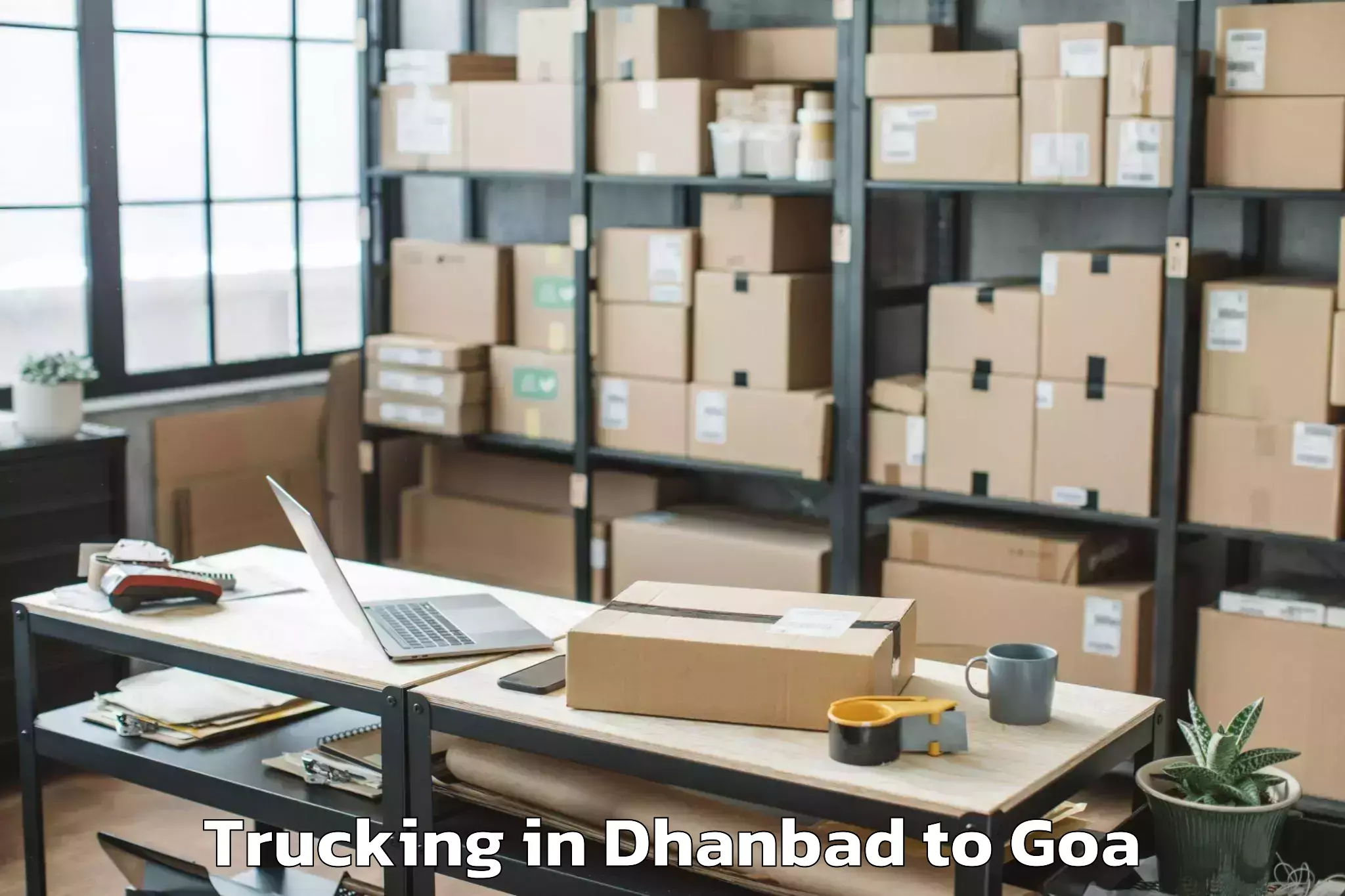 Quality Dhanbad to Mopa Trucking